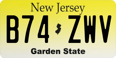 NJ license plate B74ZWV
