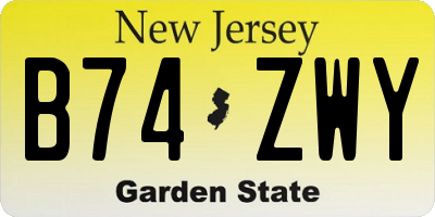 NJ license plate B74ZWY