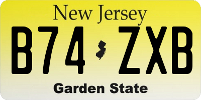 NJ license plate B74ZXB