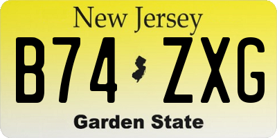 NJ license plate B74ZXG