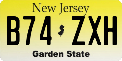 NJ license plate B74ZXH