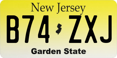 NJ license plate B74ZXJ