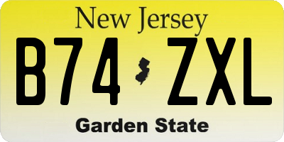 NJ license plate B74ZXL