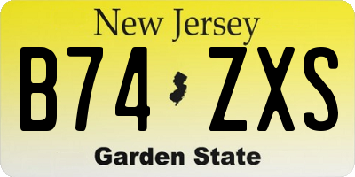 NJ license plate B74ZXS