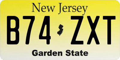 NJ license plate B74ZXT