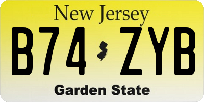 NJ license plate B74ZYB