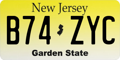 NJ license plate B74ZYC