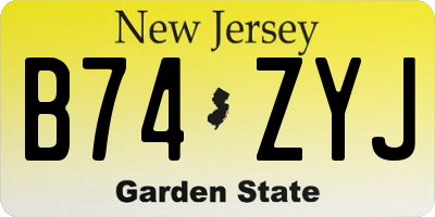 NJ license plate B74ZYJ