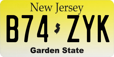 NJ license plate B74ZYK