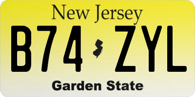 NJ license plate B74ZYL