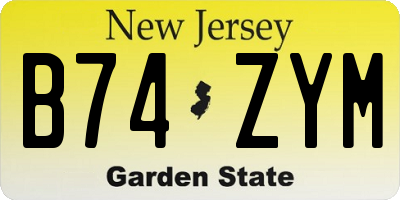 NJ license plate B74ZYM