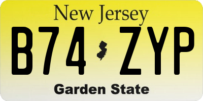 NJ license plate B74ZYP