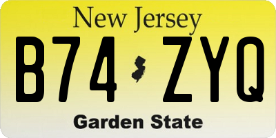 NJ license plate B74ZYQ