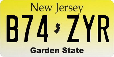 NJ license plate B74ZYR