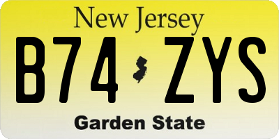 NJ license plate B74ZYS