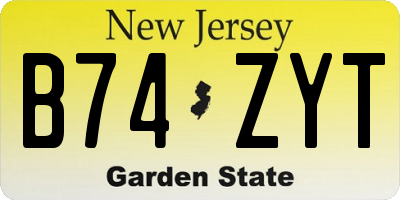 NJ license plate B74ZYT