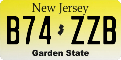 NJ license plate B74ZZB