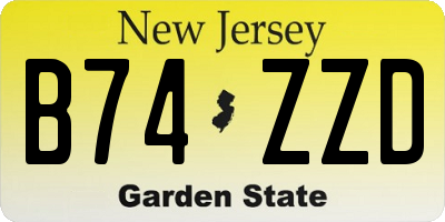 NJ license plate B74ZZD