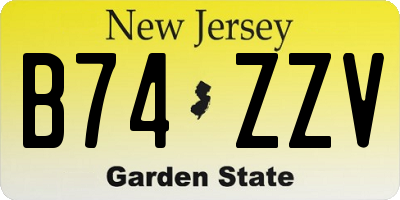 NJ license plate B74ZZV