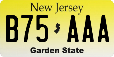 NJ license plate B75AAA