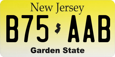 NJ license plate B75AAB