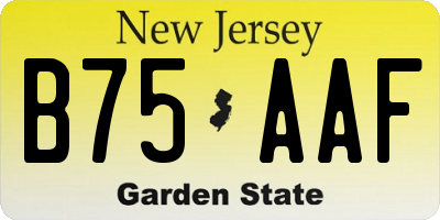 NJ license plate B75AAF