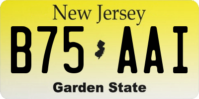 NJ license plate B75AAI