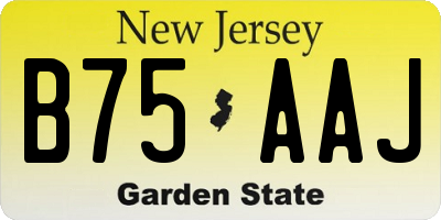 NJ license plate B75AAJ