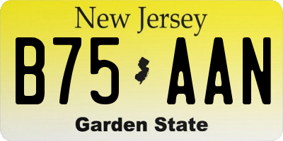 NJ license plate B75AAN