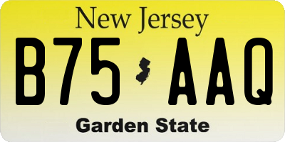 NJ license plate B75AAQ