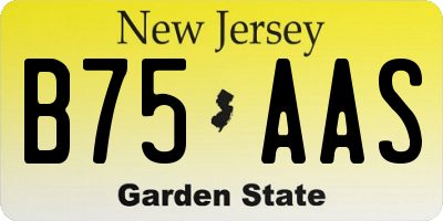 NJ license plate B75AAS
