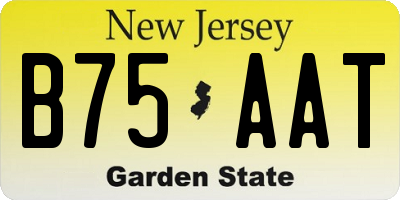 NJ license plate B75AAT