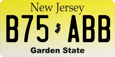 NJ license plate B75ABB