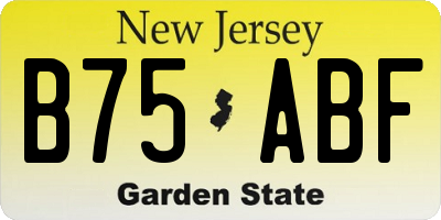 NJ license plate B75ABF
