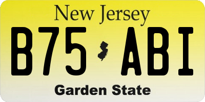NJ license plate B75ABI