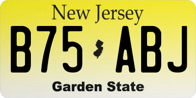 NJ license plate B75ABJ