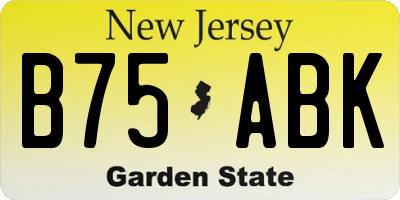 NJ license plate B75ABK