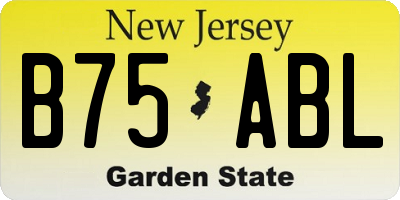 NJ license plate B75ABL