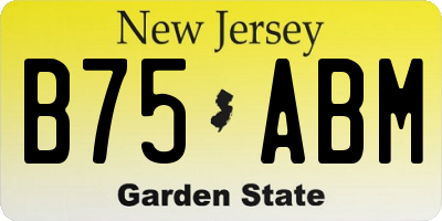 NJ license plate B75ABM
