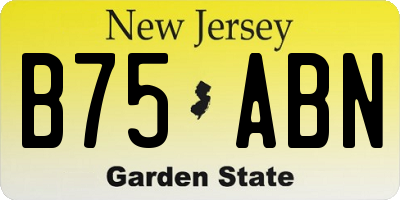 NJ license plate B75ABN