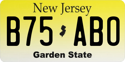 NJ license plate B75ABO