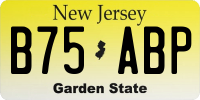 NJ license plate B75ABP