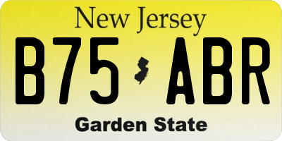 NJ license plate B75ABR