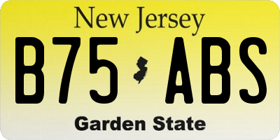 NJ license plate B75ABS