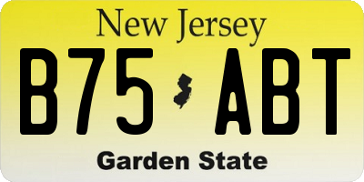 NJ license plate B75ABT