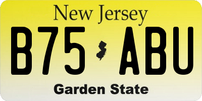 NJ license plate B75ABU