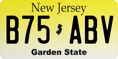 NJ license plate B75ABV