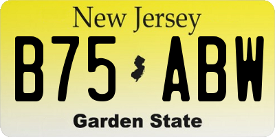 NJ license plate B75ABW