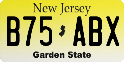 NJ license plate B75ABX