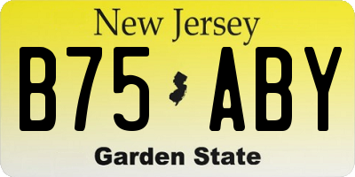NJ license plate B75ABY